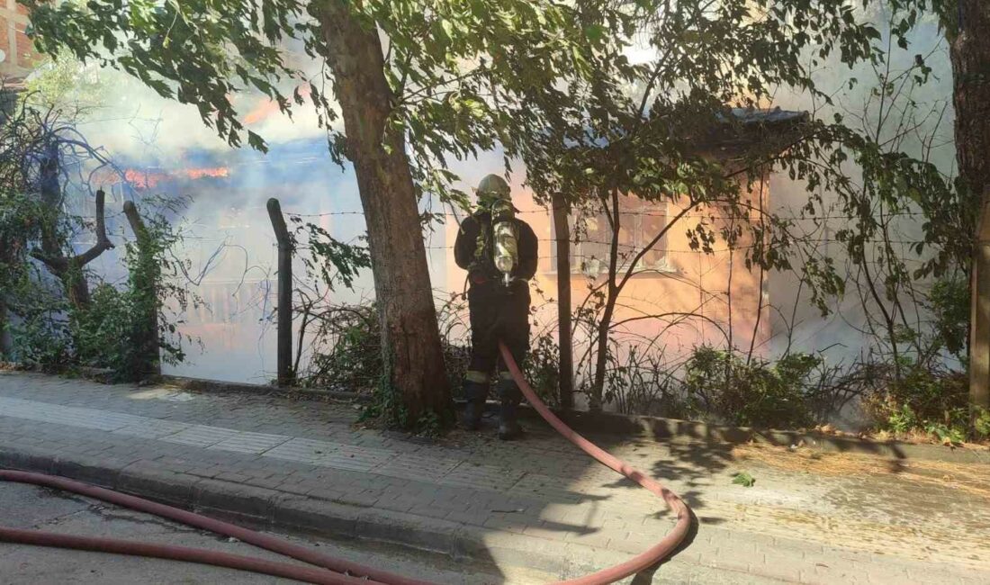 Bursa’da kullanılmayan müstakil ev, alevlere teslim oldu.