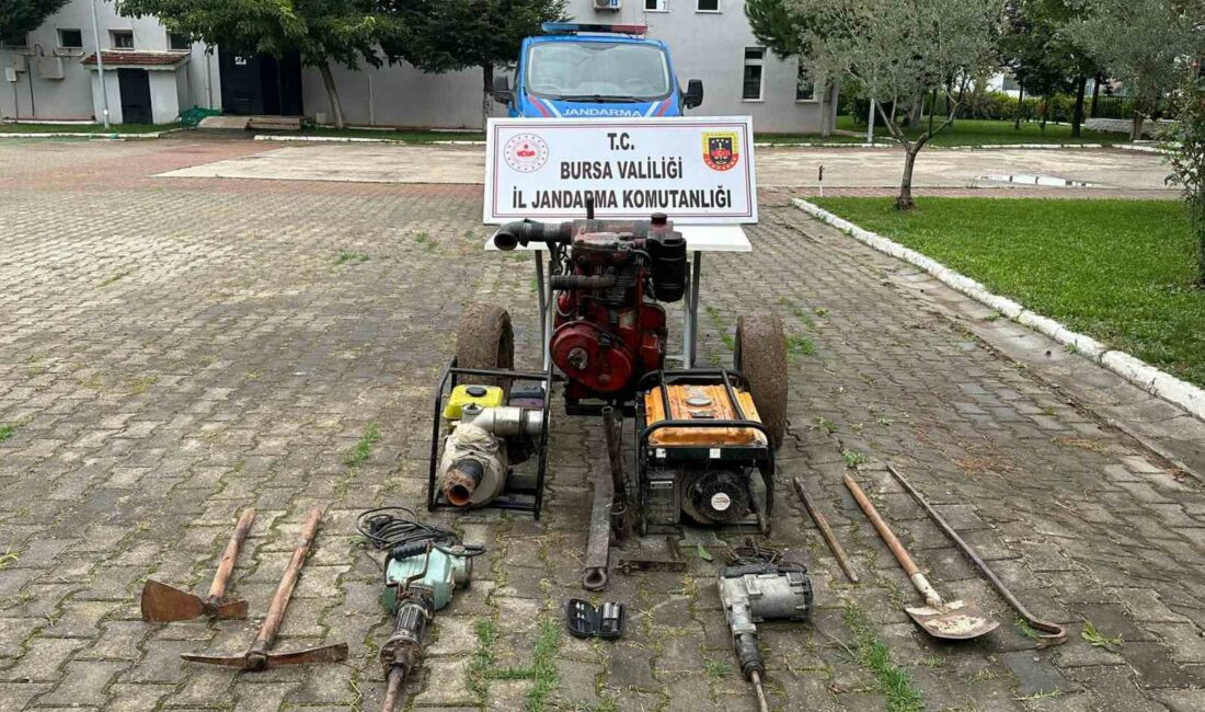 Bursa’nın İznik ilçesinde kaçak kazı yapan 5 kişi jandarmanın yaptığı