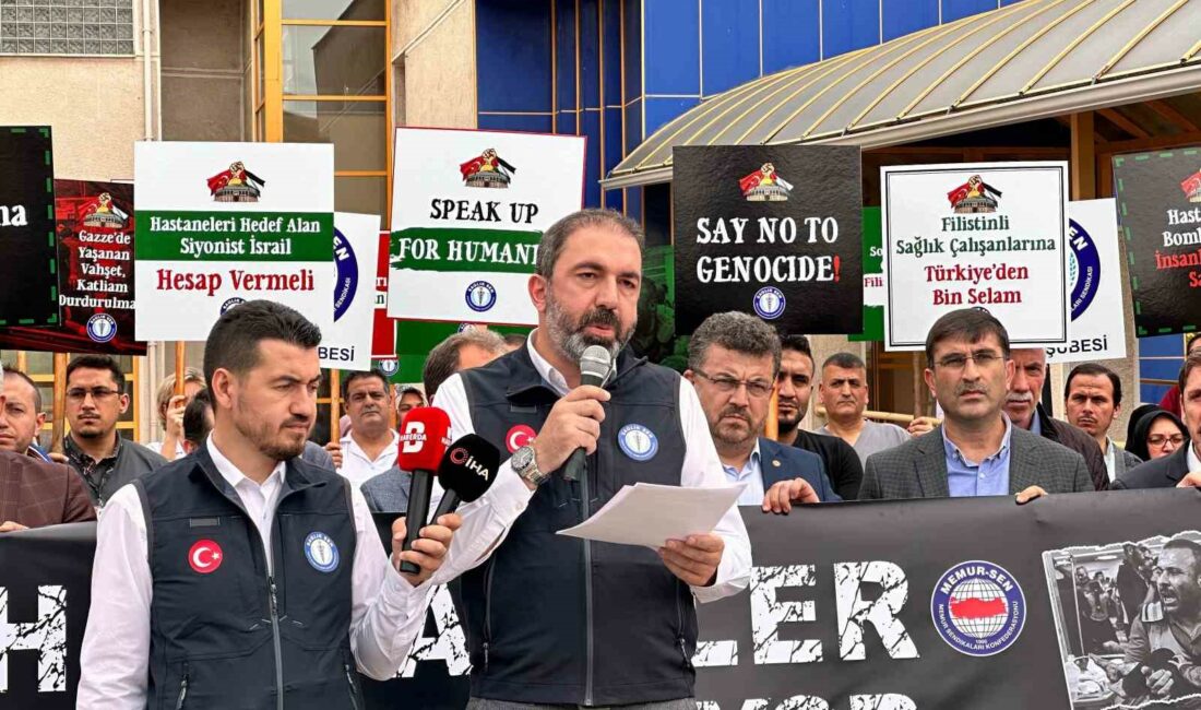 Bursa’da sağlık çalışanları Filistin için tek yürek oldu SAĞLIK-SEN BURSA ŞUBESİ, GERÇEKLEŞTİRDİĞİ EYLEMLE İSRAİL’İN FİLİSTİN’DE YAPTIĞI SOYKIRIMA TEPKİ