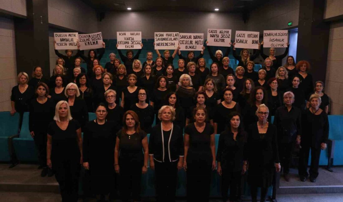 BURSA NİLÜFER KADIN KOROSU, YAZDIKLARI BESTEYİ SESLENDİREREK İSRAİL-FİLİSTİN ARASINDA GERÇEKLEŞEN