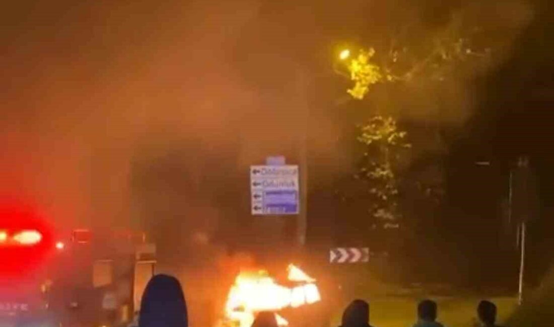 Bursa’da 3 araç alev alev yandı Bursa’da seyir halinde ve park halinde 3 farklı araç alev