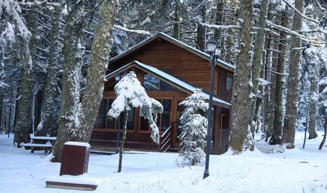 Uludağ’a kar yağdı, Orman Evleri’ne ilgi arttı KIŞ TURİZMİNİN MERKEZLERİNDEN ULUDAĞ’DA OTELLERDE KALMAK İSTEMEYEN VATANDAŞLAR ORMAN EVLERİ’Nİ