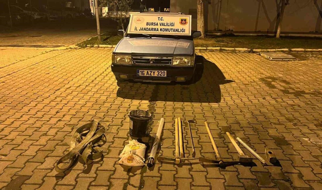 Bursa’da Roma dönemine ait mezarı asitle eritmeye çalışan definecileri jandarma yakaladı Bursa’nın İznik ilçesinde Roma dönemine ait kaya mezarlığı asitle eritmeye