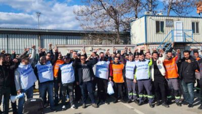 BORUSAN LOJİSTİK'TE ÇALIŞAN YÜZLERCE İŞÇİNİN MÜCADELESİ DEVAM EDERKEN, İŞÇİLER EYLEM