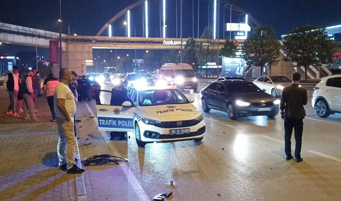 Bursa’da hatalı sollama yapan alkollü bir sürücünün kullandığı otomobil, başka