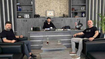 SİVASSPOR TEKNİK DİREKTÖRÜ BÜLENT UYGUN, BURSASPOR BAŞKANI ENES ÇELİK'İ ZİYARET