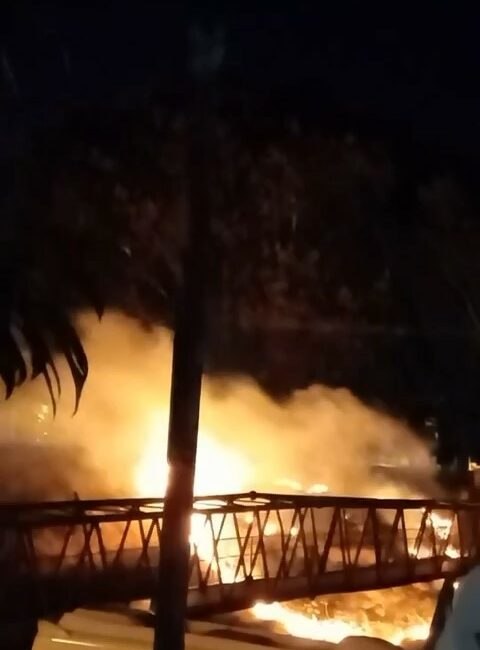 Bursa’nın Yıldırım ilçesinde, çocukların attıkları torpil yangın çıkardı.