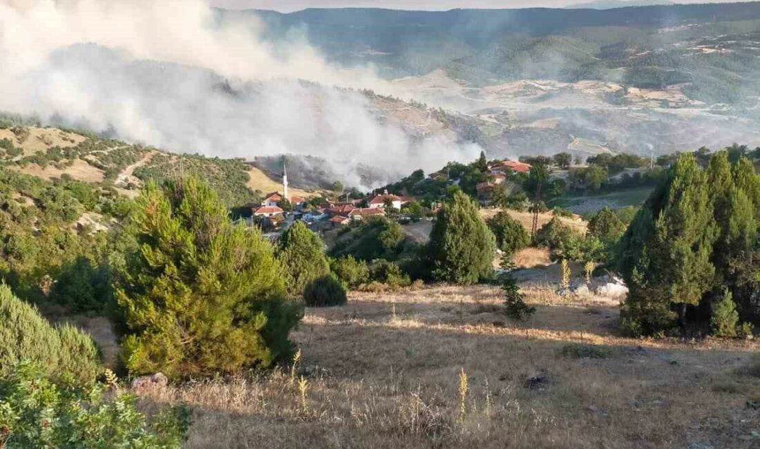 Bursa’daki orman yangını köyleri tehdit ediyor BURSA'NIN BÜYÜKORHAN İLÇESİNDE ORMANLIK ALANDA BAŞLAYAN YANGINA HAVADAN 4 HELİKOPTER,