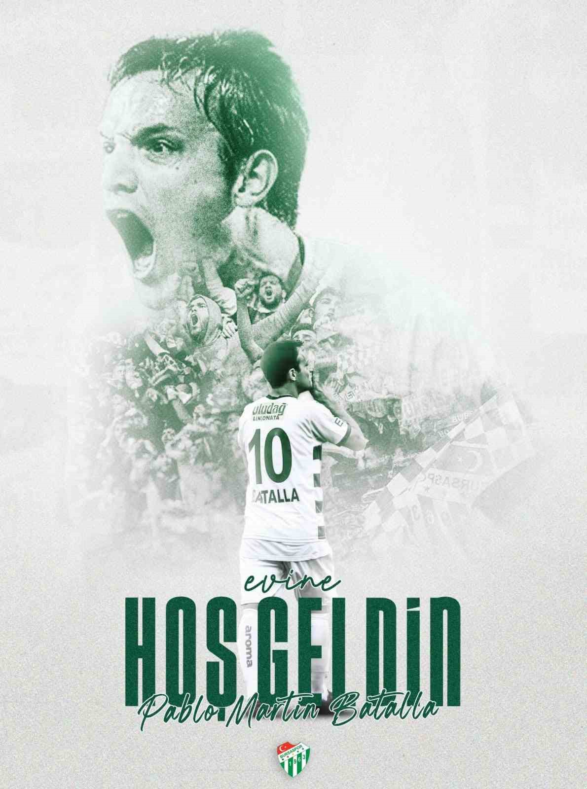 BURSASPOR KULÜBÜ, BU GÖRSELLE BATALLA'YI DUYURDU.