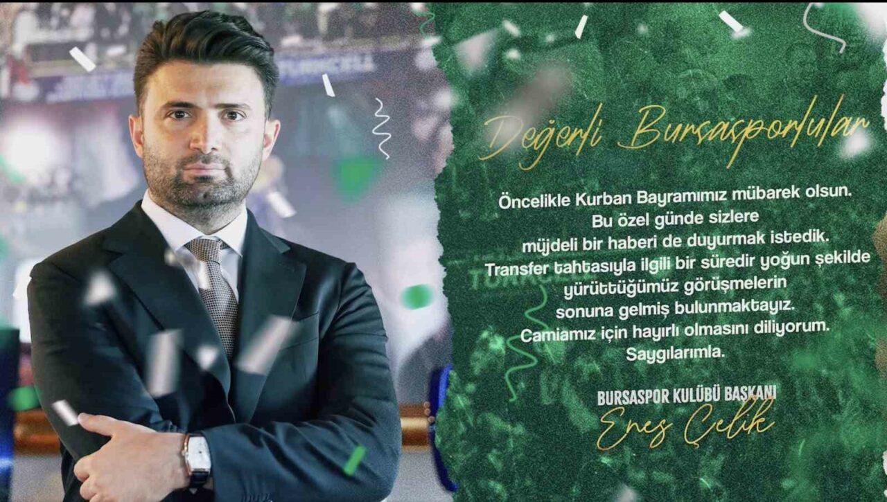 BURSASPOR BAŞKANI ENES ÇELİK, TRANSFER TAHTASININ AÇILDIĞINI BU SÖZLERLE CAMİAYA