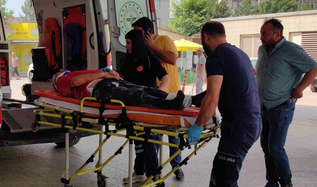 BURSA'NIN İNEGÖL İLÇESİNDE BAŞINA DEMİR PARÇASI DÜŞEN İŞÇİ HASTANELİK OLDU.