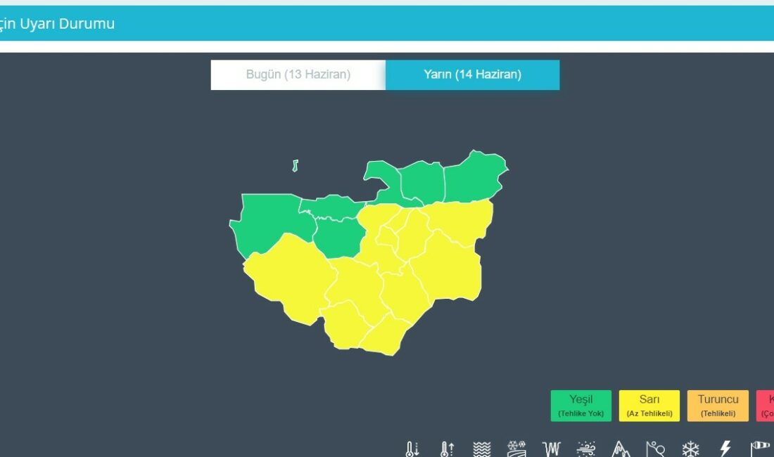 METEOROLOJİDEN BURSA İÇİN SARI UYARI