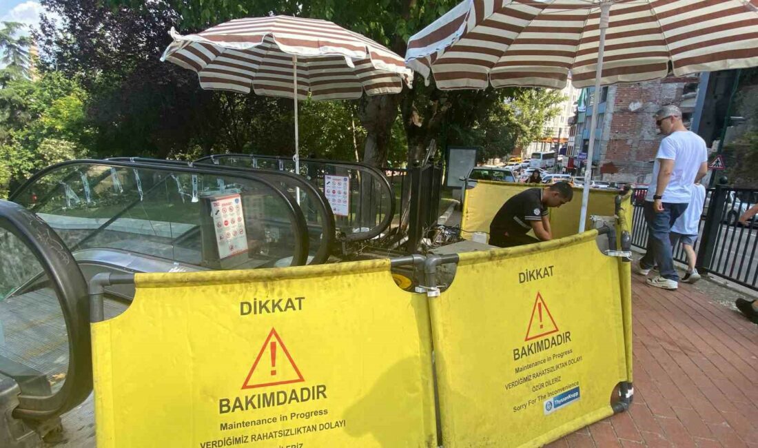 Balibey Han yanındaki yürüyen merdivenlerde çalışmalar sürüyor BURSA BÜYÜKŞEHİR BELEDİYESİ, BİR SÜREDİR ARIZA VEREN BALİBEY HAN YANINDAKİ