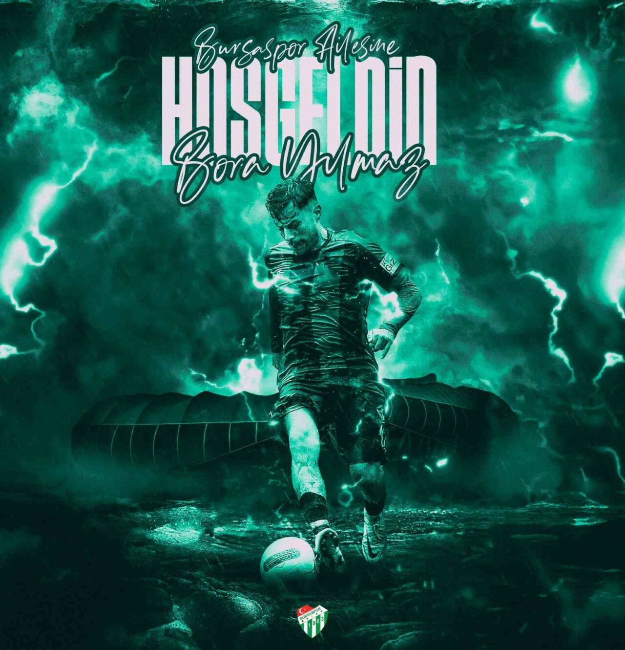 BURSASPOR KULÜBÜ, BORA YILMAZ TRANSFERİNİ BU GÖRSELLE DUYURDU.