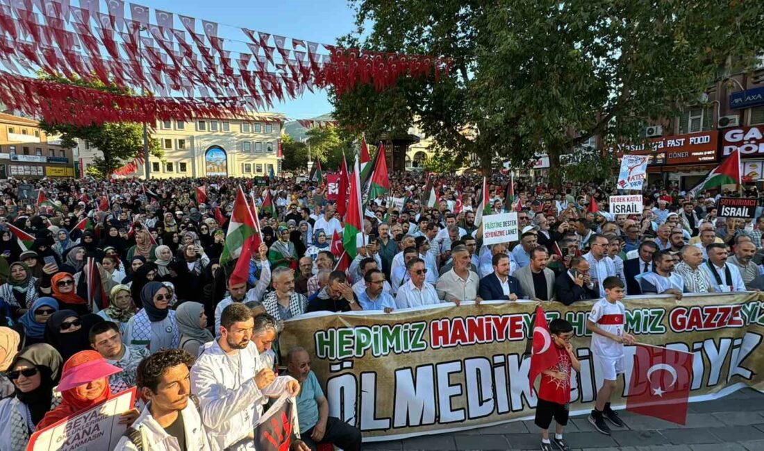 BURSA’DA GÖNÜLLÜ KURULUŞLAR PLATFORMU’NUN ÇAĞRISIYLA BİNLERCE KİŞİ İRAN’DA SUİKAST DÜZENLENEREK