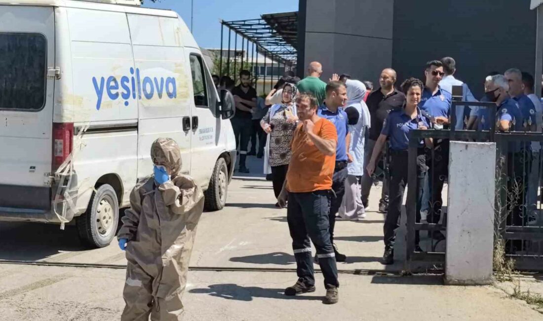 BURSA'NIN İNEGÖL İLÇESİNDE FAALİYET GÖSTEREN BİR TEKSTİL FABRİKASINDA KİMYASAL SIZINTI