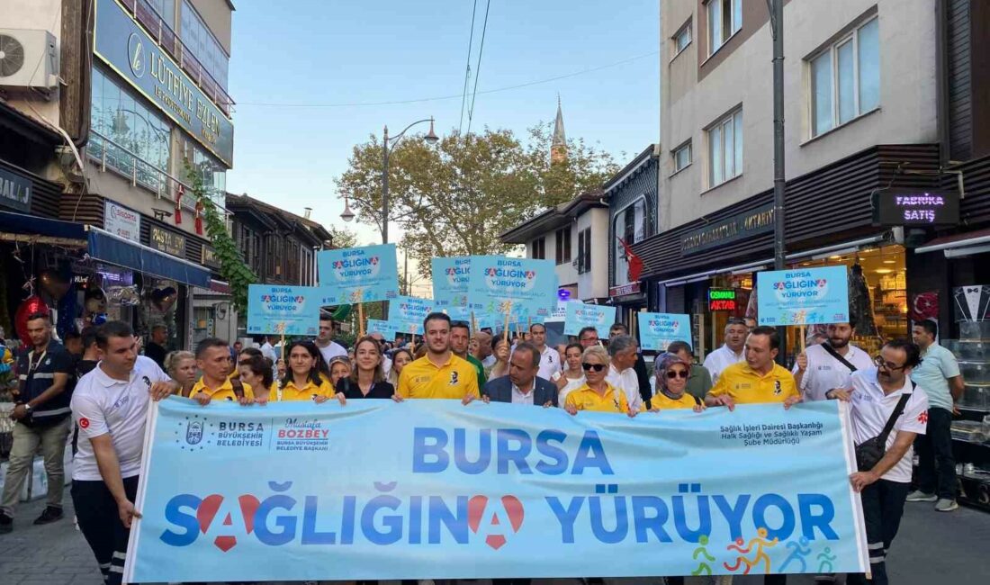 Bursa’da vatandaşlar ‘Halk Sağlığı Haftası’ için yürüdü BURSA BÜYÜKŞEHİR BELEDİYESİ, HALK SAĞLIĞI HAFTASI ÇERÇEVESİNDE YÜRÜYÜŞ DÜZENLEDİ. YÜRÜYÜŞE,