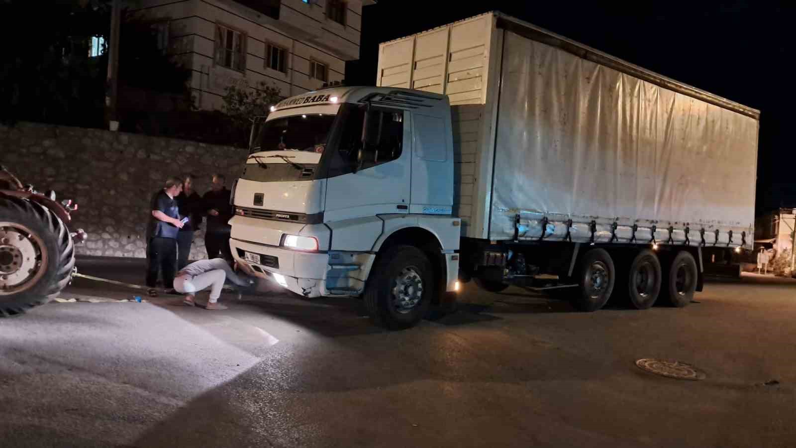 BURSA'NIN İZNİK İLÇESİNDE, YOLA ANİDEN FIRLAYAN YAKLAŞIK 350 KİLOLUK DOMUZ,