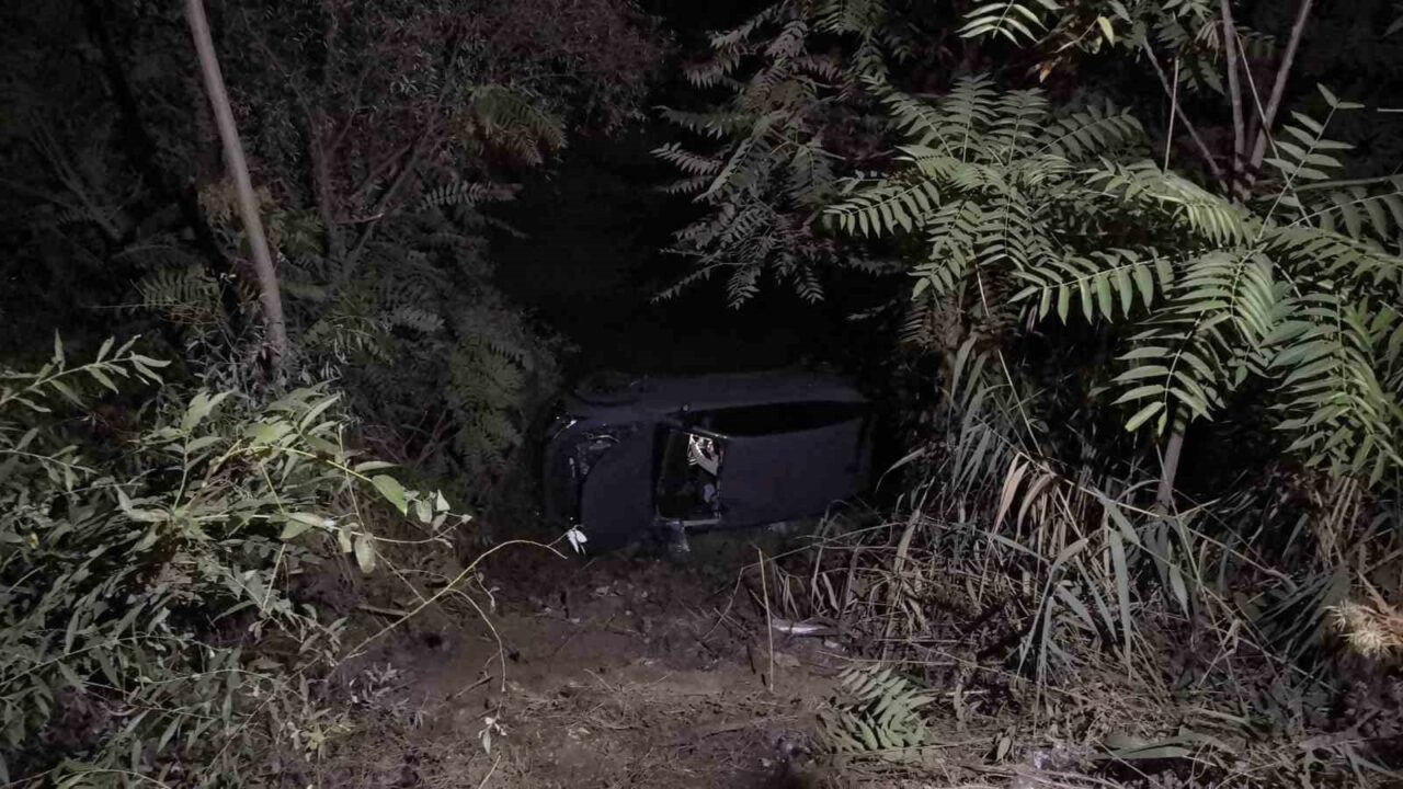 KONTROLDEN ÇIKAN OTOMOBİL DEREYE UÇTU; SÜRÜCÜSÜ YARALANDI