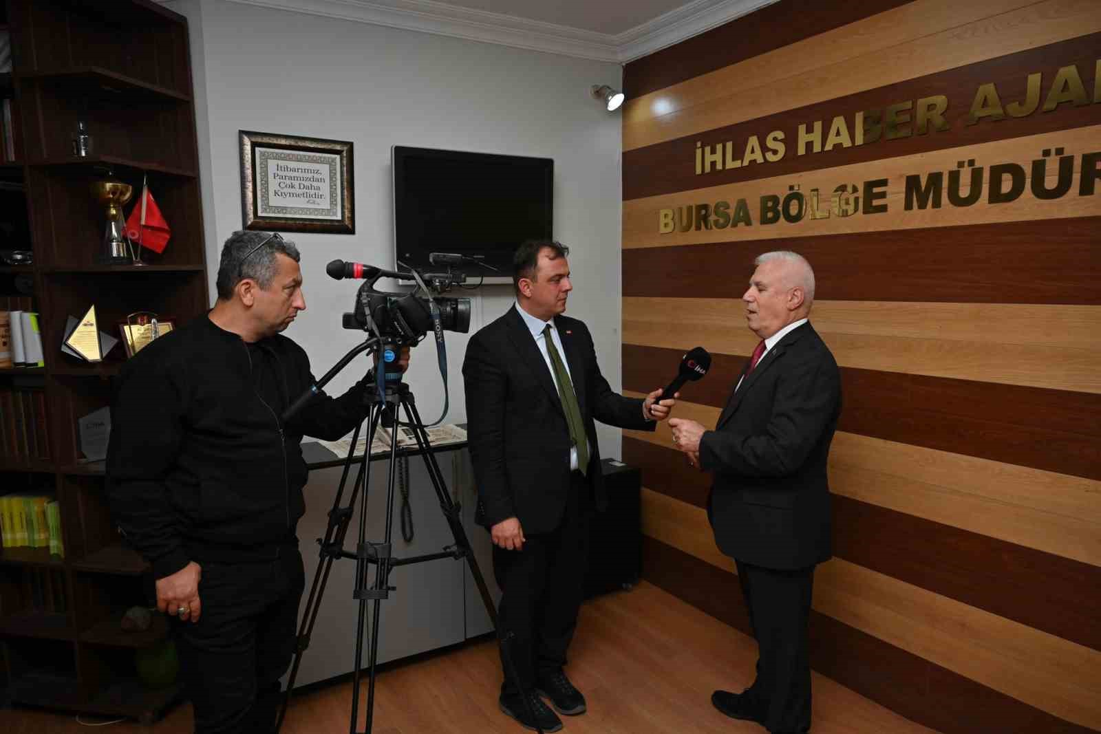 BURSA BÜYÜKŞEHİR BELEDİYE BAŞKANI MUSTAFA BOZBEY İHA BURSA BÖLGE MÜDÜRLÜĞÜ'NÜ