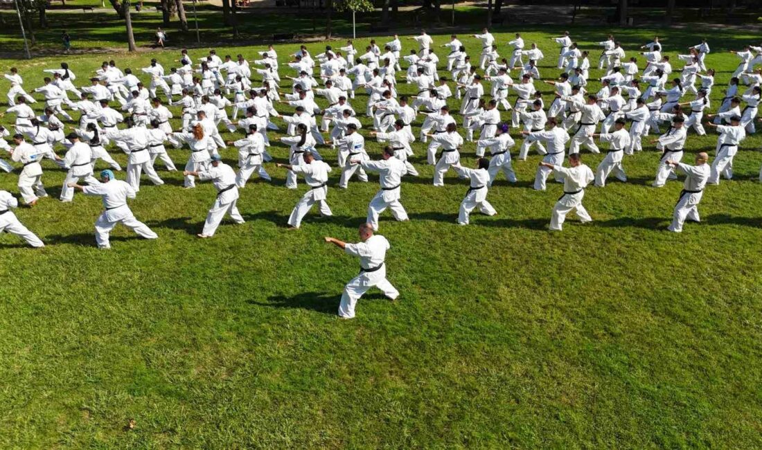 Bursa’da 240 kişilik karate şovu görsel şölen oluşturdu BURSA’DA 240 SHİNKYOKUSİN SPORCUSU AYNI ANDA SENKRONİZE BİR ŞEKİLDE ANTRENMAN