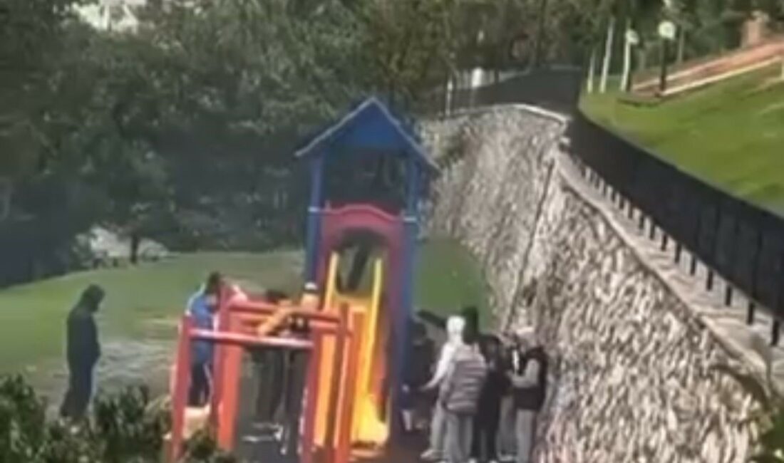 BURSA’DA BİR PARKTA YAŞANAN OLAYDA, KİMLİĞİ BELİRLENEMEYEN ŞAHISLAR, ÇOCUK PARKINDAKİ