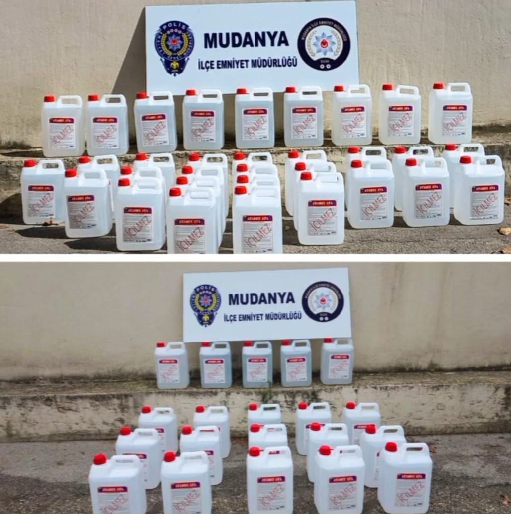 MUDANYA'DA KAÇAK VE SAHTE ALKOL ÜRETİMİ İÇİN KULLANILAN ETİL ALKOL