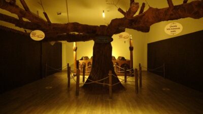 Bursa’nın Nilüfer ilçesinde açılan figürlerinden duvarlarına kadar gerçek çikolatadan yapılan