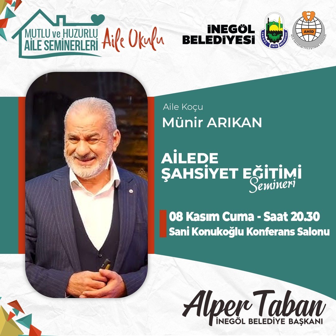 AİLE OKULUNDA BU HAFTA ‘’AİLEDE ŞAHSİYET EĞİTİMİ” ANLATILACAK