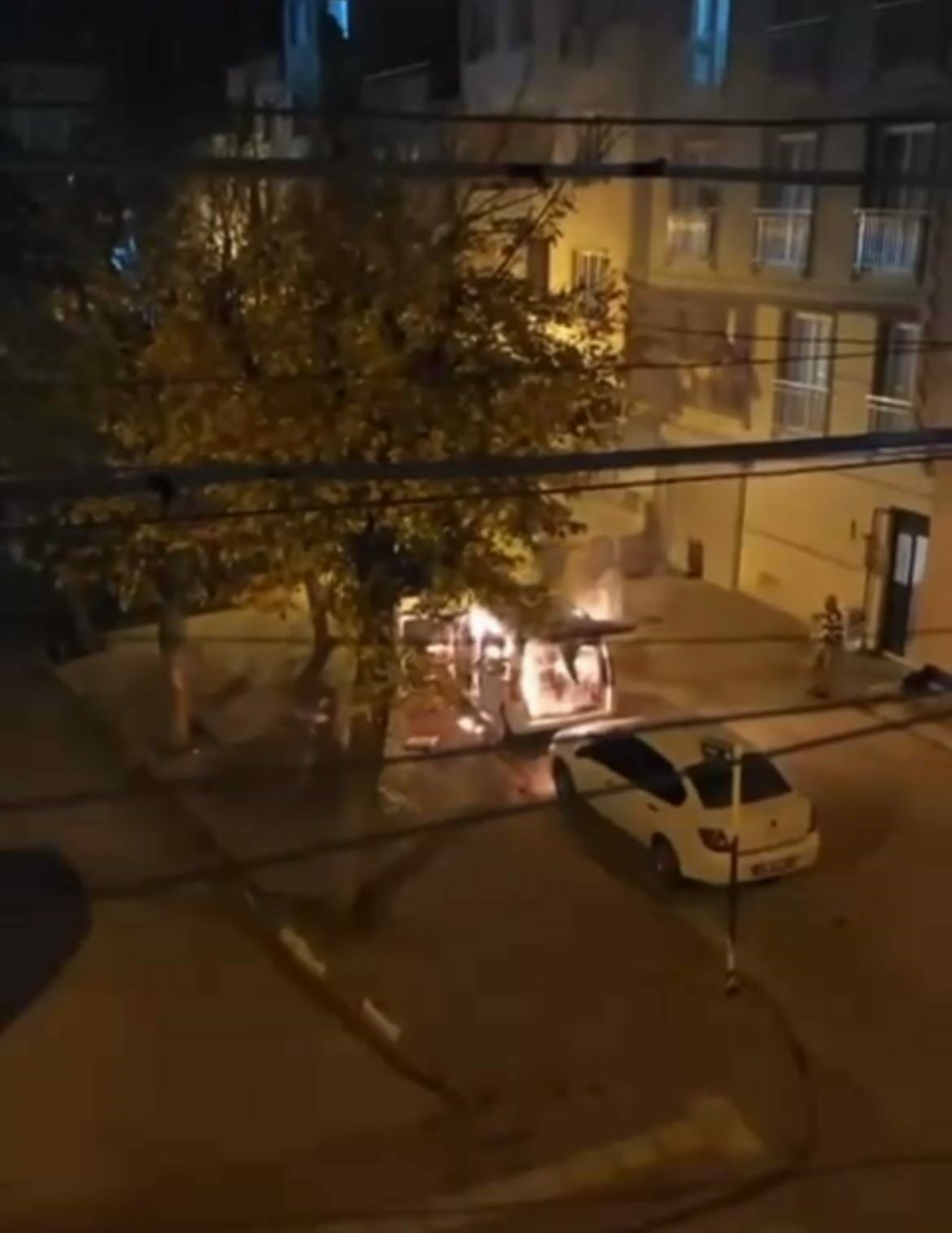 Bursa’da arıza yapan park halindeki ticari araç bir anda alev