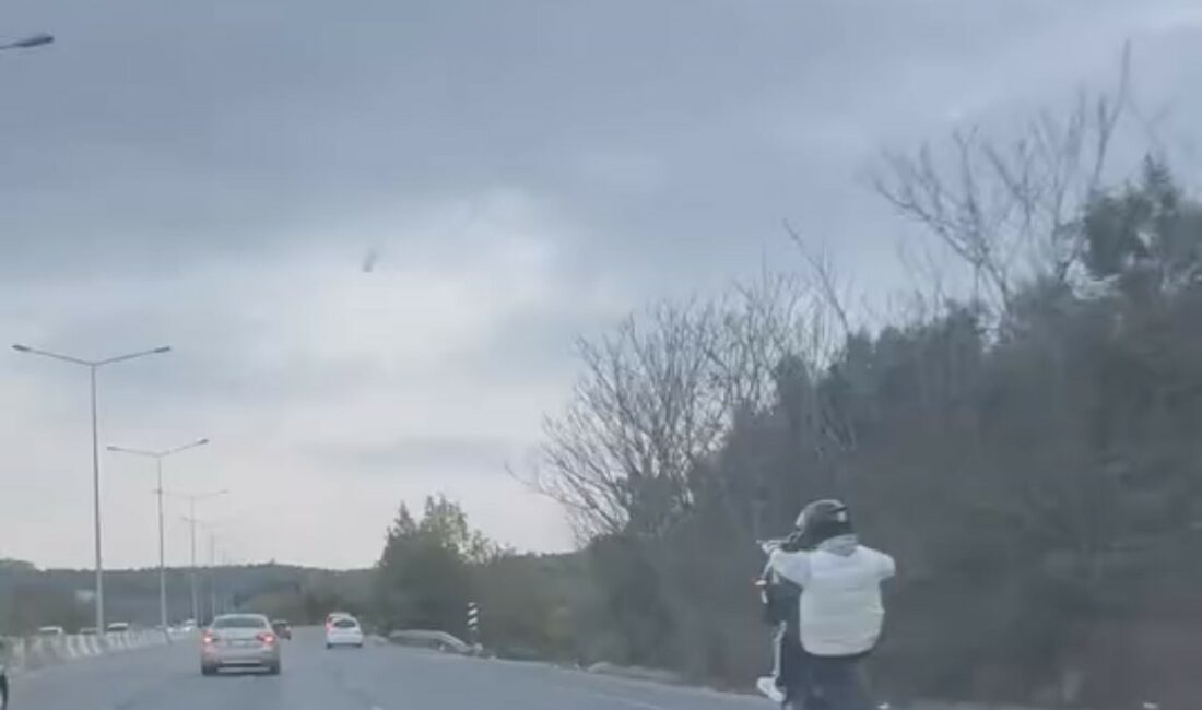 Tek teker üzerinde kilometrelerce ilerleyen sürücü kamerada TEK TEKER ÜZERİNDE KİLOMETRELERCE İLERLEYEN SÜRÜCÜ KAMERADA