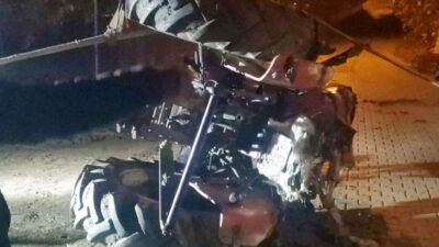 Mudanya ilçesinde tarla dönüşü direksiyon hakimiyetini kaybeden sürücü, traktörden atlayarak
