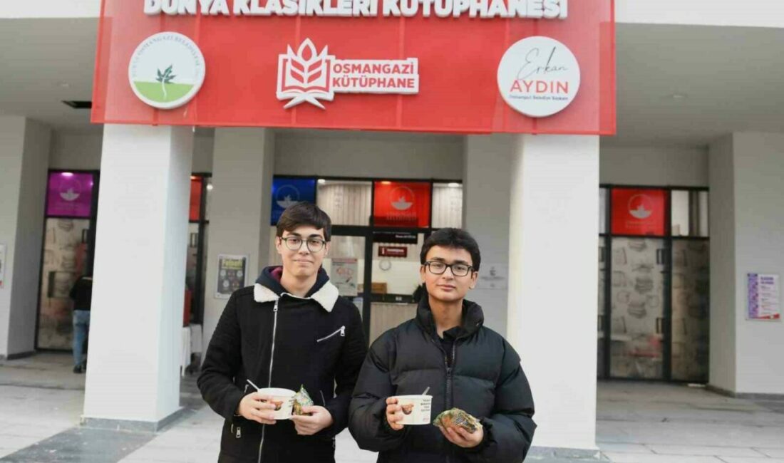Osmangazi Belediyesi’nden ders çalışan öğrencilere ücretsiz çorba ikramı Osmangazi Belediyesi Hasan Âli Yücel Dünya Klasikleri Kütüphanesi’ne ders çalışmaya