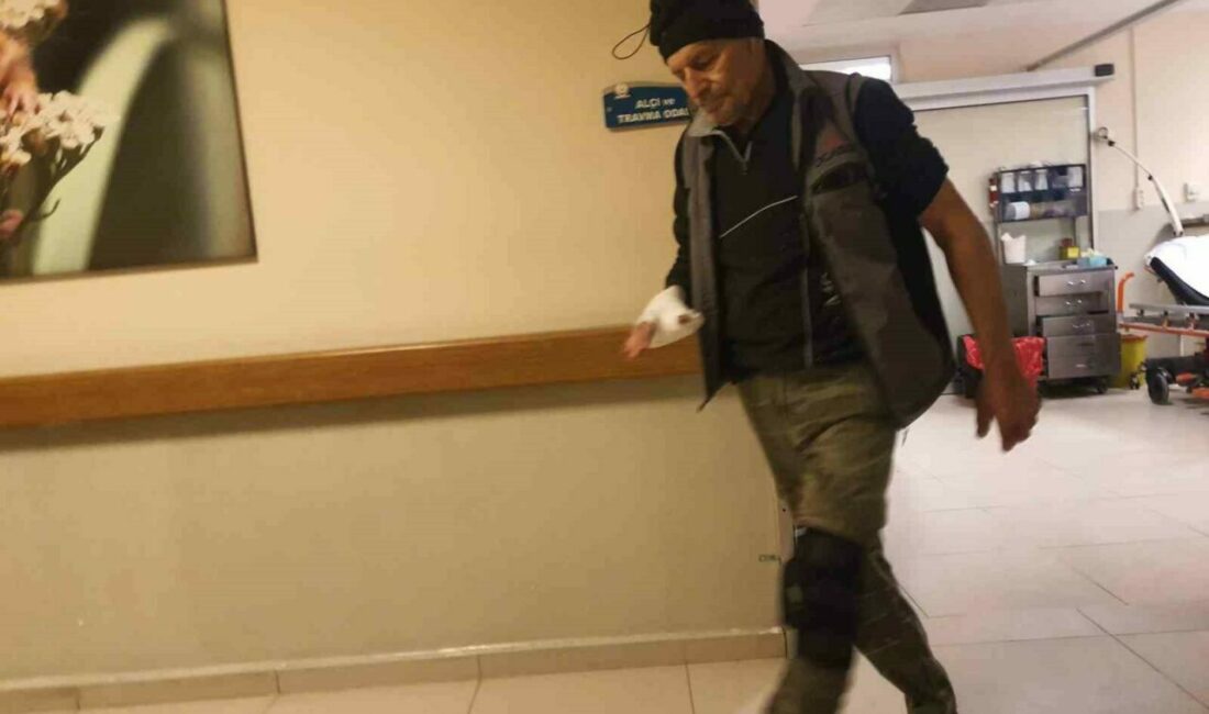 Bursa’nın İnegöl ilçesinde spiral makinesiyle plastik boru kesmeye çalışırken elini