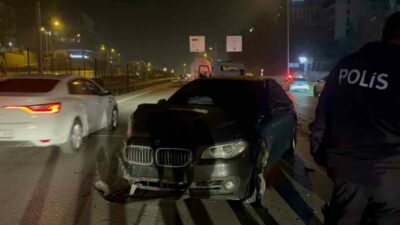 Bursa’da ters şeritten gelen otomobil, yolda seyir halinde olan tır