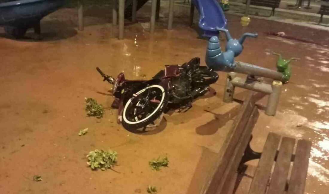 Bursa’da çocuk parkına dalan motosikletli hayatını kaybetti Bursa’da yağışlı havanın etkisiyle kontrolden çıkıp parka dalan motosiklet sürücüsü
