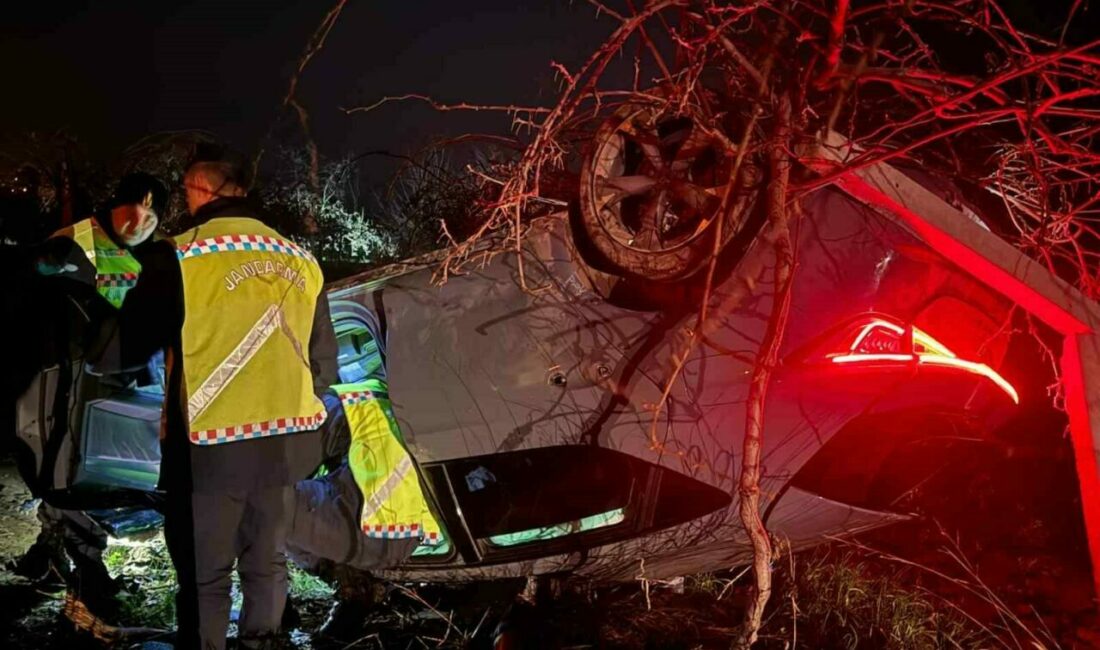 Bursa’nın İznik ilçesinde kontrolden çıkan otomobilin takla attığı kazada 2