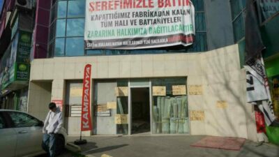 Gaziantep’de faaliyet gösteren bir halı fabrikası işlerin iyi olmaması sebebiyle