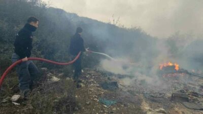 Bursa’nın Orhangazi ilçesinde bir barakada çıkan yangın ormanlık alana sıçramadan