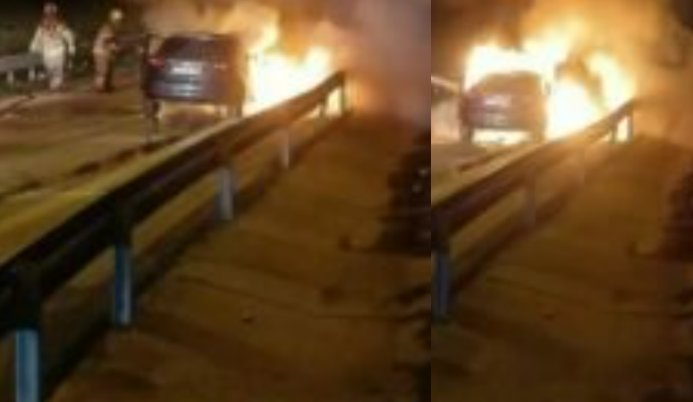 Bursa’da seyir halindeyken alev alan otomobil kullanılamaz hale geldi. Olay,