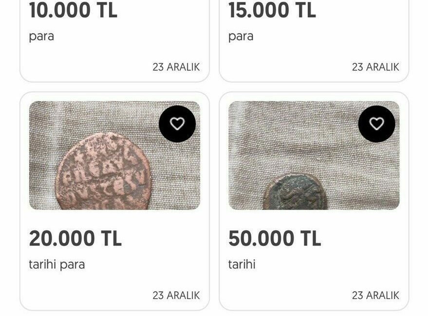 Bursa’nın İznik ilçesinden çıkarıldığı düşünülen 2000 yıllık sikkeler, internet üzerinden