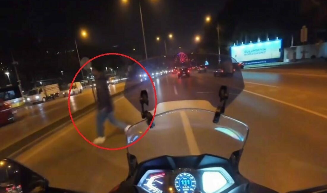 Bursa’da 100 kilometreyi aşan hızla ilerleyen motosiklet sürücüsü anayolda karşıya