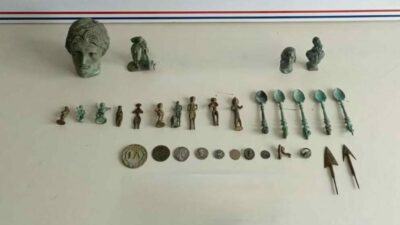 Bursa’nın İnegöl ilçesinde düzenlenen operasyonda Roma dönemine ait çok sayıda