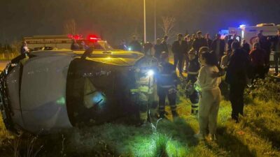 Bursa’nın Nilüfer ilçesinde kontrolden çıkan otomobilin takla atması sonucu 1’i