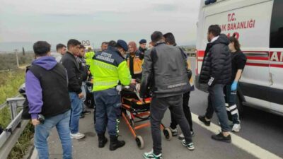Gebze-Orhangazi-İzmir Otoyolu Orhangazi yakınlarında meydana gelen trafik kazasında motosiklet yol
