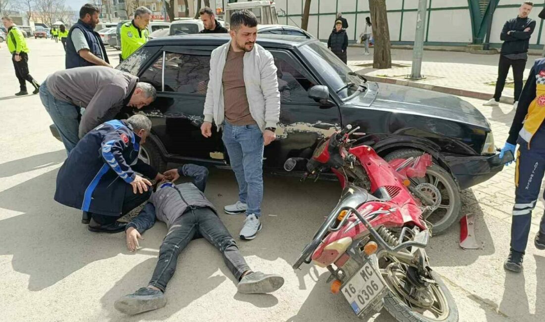Otomobil ile çarpışan motosiklet sürücüsü yaralandı Bursa’nın İnegöl ilçesinde otomobil ile çarpışan motosikletin sürücüsü yaralandı. Yaralıya