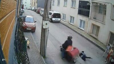 Bursa’nın Kestel ilçesinde sokakta oyun oynarken yola aniden çıkan çocuğa