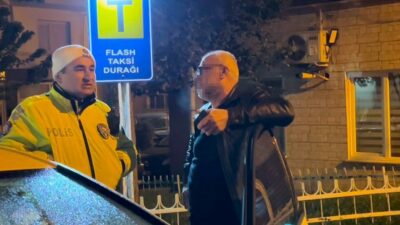 Bursa’da alkol uygulaması yapan trafik ekiplerinin çevirdiği aracın sürücüsü alkollü