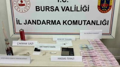 Bursa’nın İnegöl ilçesinde jandarma ekipleri, uyuşturucu imal eden satış yapan