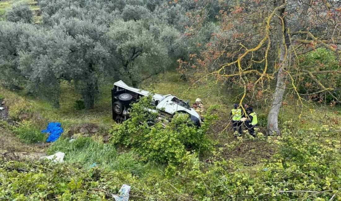 Bursa’da kontrolden çıkan kamyonetin şarampole yuvarlandığı kazada 2 kişi yaralandı.